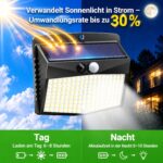nipify Solarlampe für Aussen mit Bewegungsmelder, 168 LED