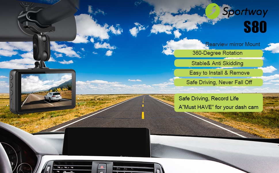 Sportway S80 Dashcam-Spiegelhalterung mit Gelenken für den Rückspiegel – Detail 2