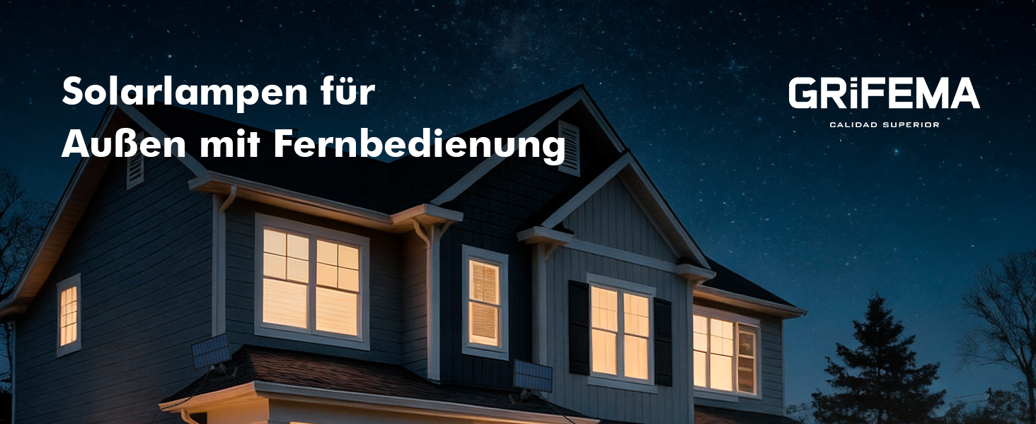 GRIFEMA Solar-Aussenleuchte mit Bewegungsmelder und separatem Solarpanel – Detail 1