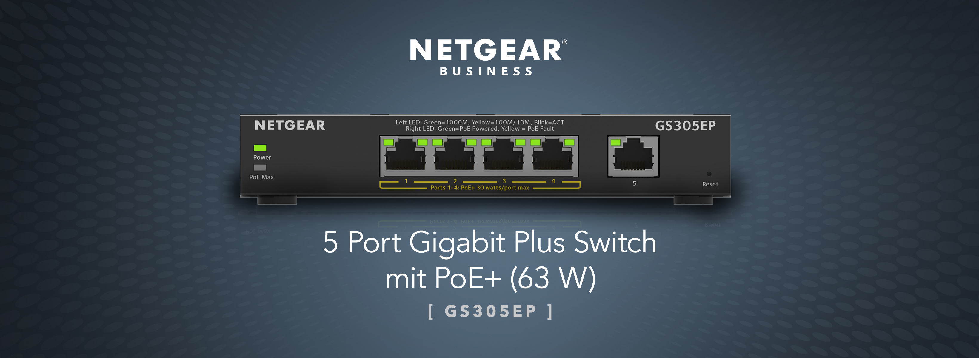 NETGEAR GS305EP PoE Switch mit fünf Gigabit-Ports und vier PoE+-Ports – Detail 1
