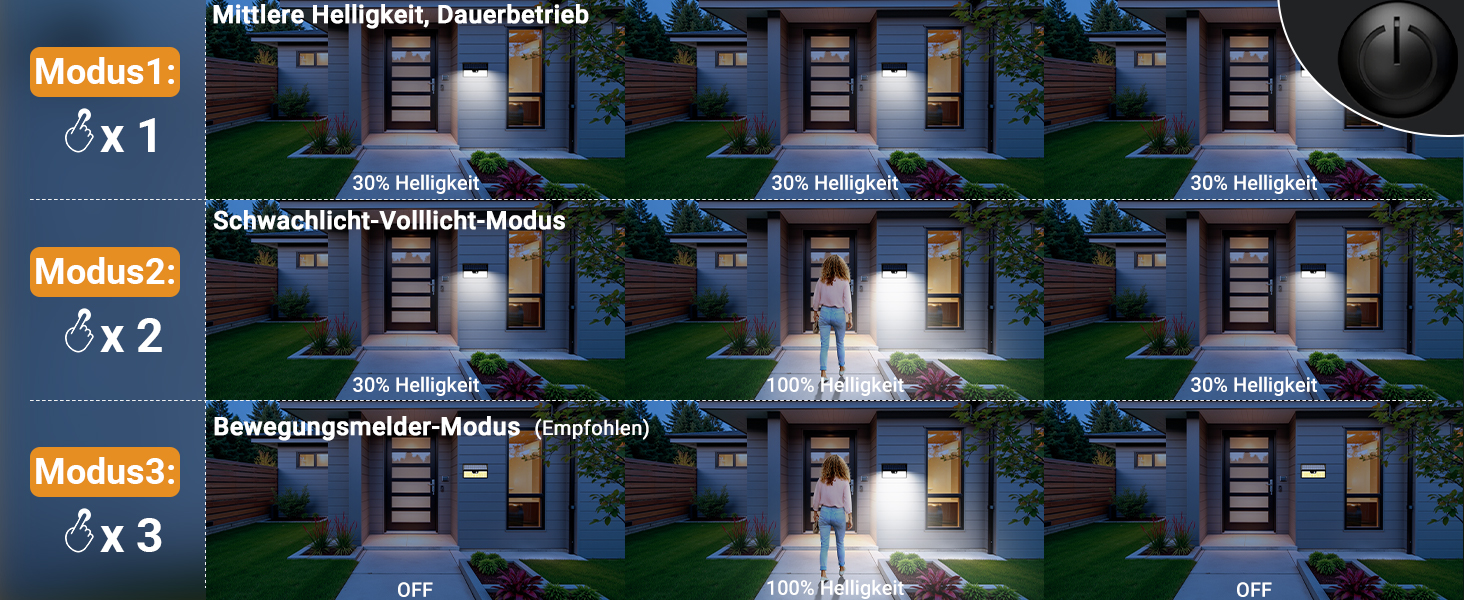 vighep Solar-Wandleuchte Aussen mit Bewegungsmelder und 318 LEDs – Detail 1