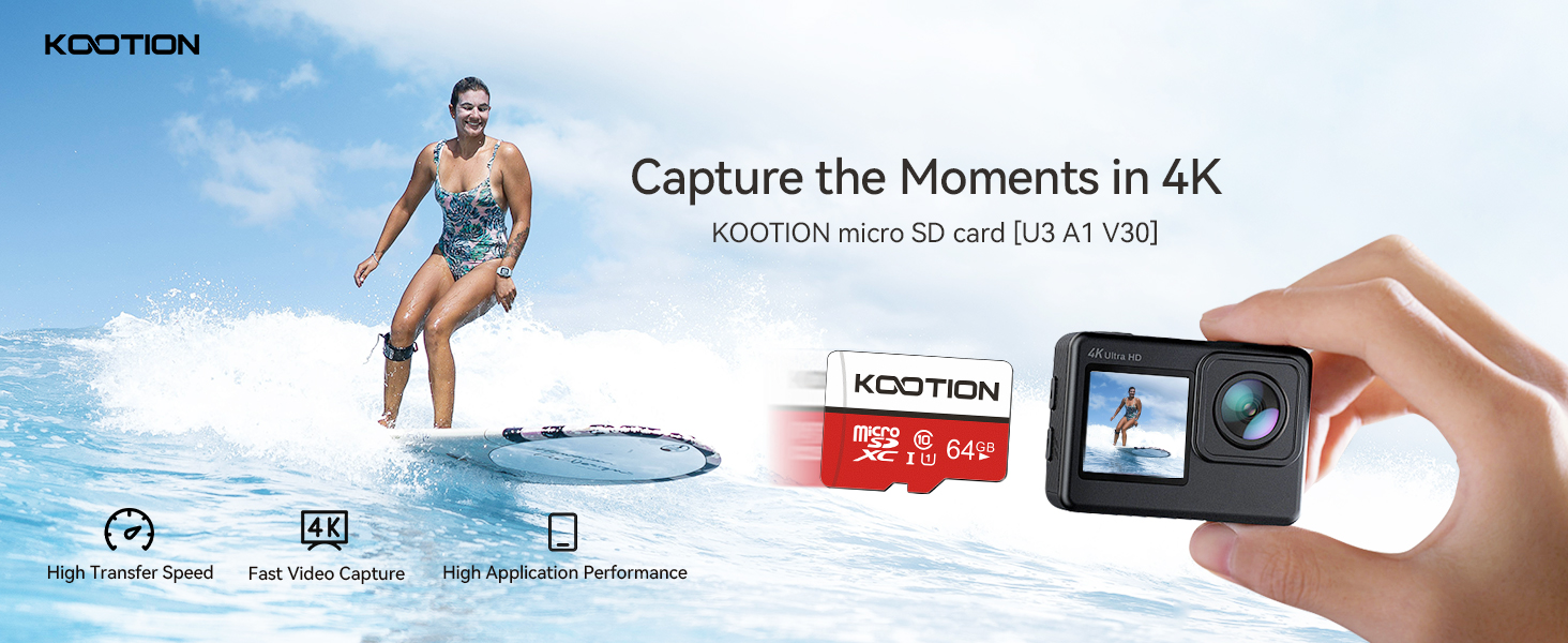KOOTION microSD-Karte mit SD-Adapter in 64, 128 und 256 GB – Detail 1