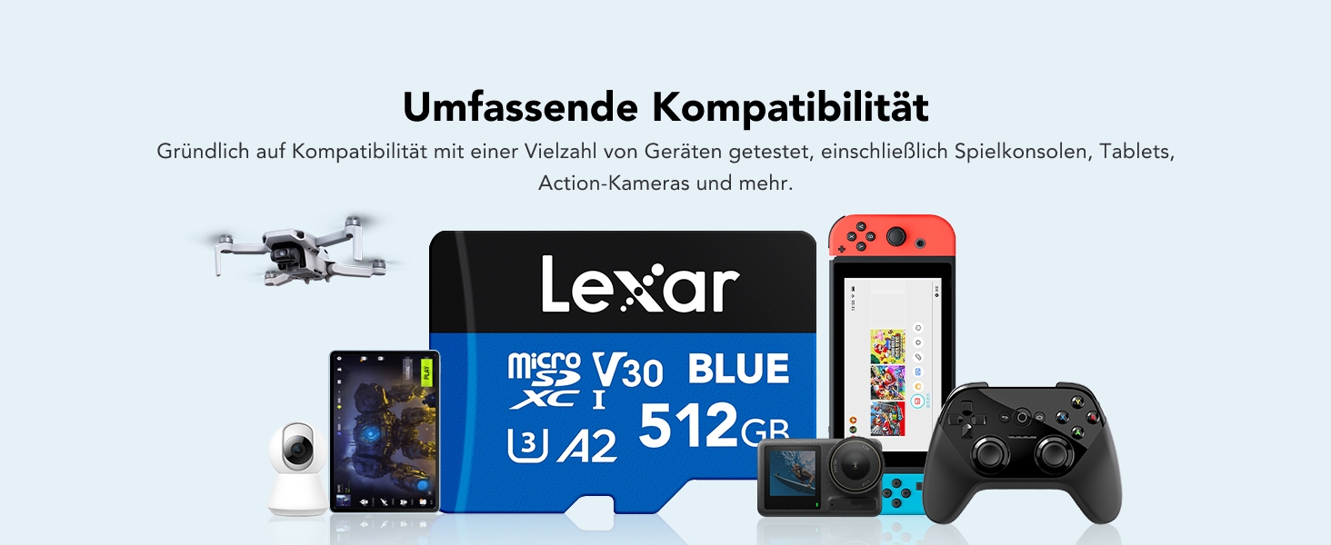 Lexar Blue microSDXC 512 GB mit A2 und V30 für Video und Apps – Detail 9