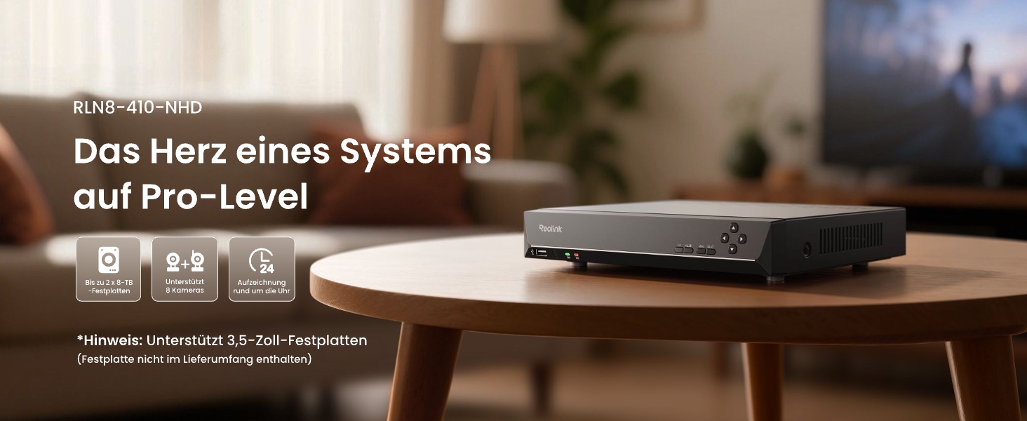 Reolink RLN8-410 NHD 8-Kanal-PoE-NVR ohne Festplatte – Detail 1