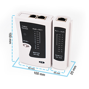 Das Werkzeugset enthält einen Netzwerktester, eine Crimpzange, ein Abisolierwerkzeug und ein Auflegewerkzeug. – Detail 4