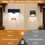 vighep Solar-Wandleuchte Aussen mit Bewegungsmelder, 318 LED