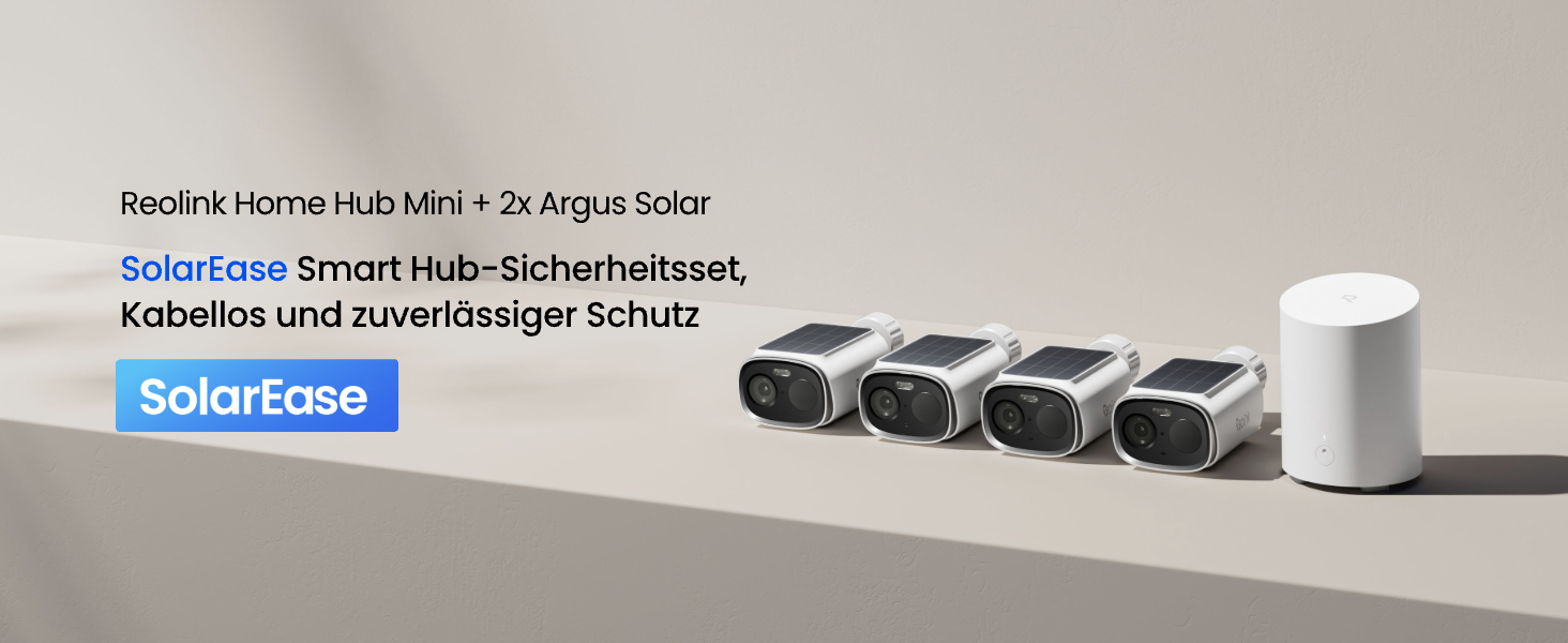 Reolink Home Hub Mini Set mit vier Argus Solar 3K Akku-Kameras – Detail 1