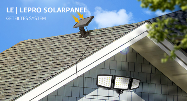 Lepro Solar-Aussenleuchte mit getrenntem Solarpanel und Bewegungsmelder – Detail 2