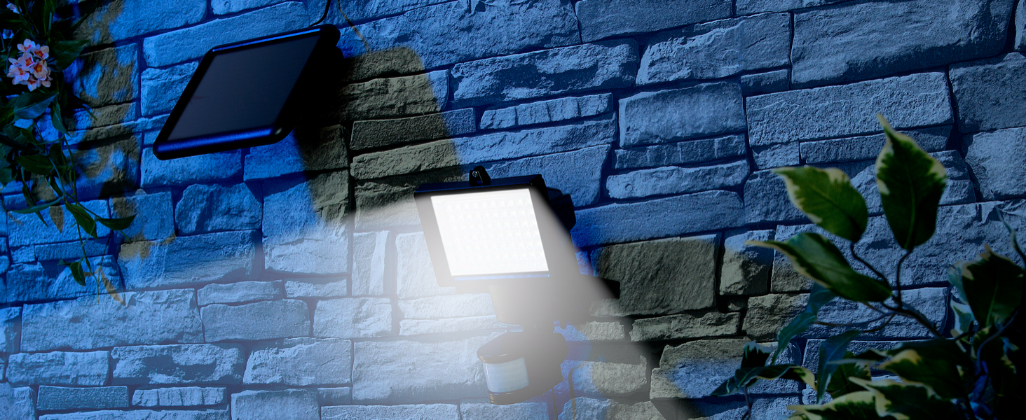 Luminea Solar-LED-Wandfluter mit PIR-Sensor, wasserfest, 750 lm laut Hersteller. – Detail 1