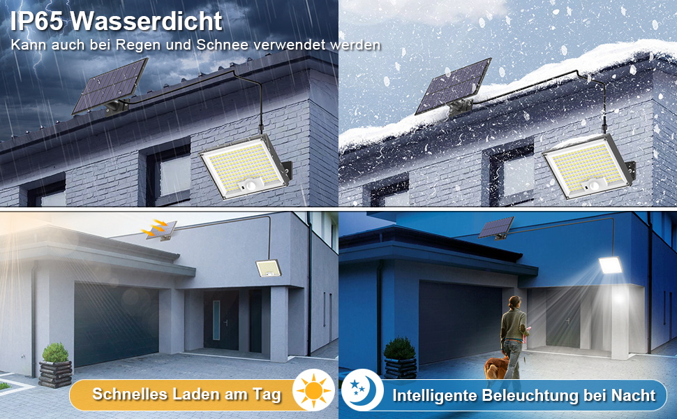 SIGRILL Solarlampe mit Bewegungsmelder, 172 LED, Wandmontage – Detail 8
