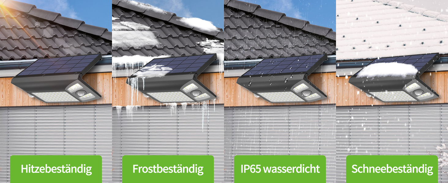 INTELAMP Solarlampe mit Bewegungsmelder, 1300 lm laut Hersteller, integrierter Akku. – Detail 7