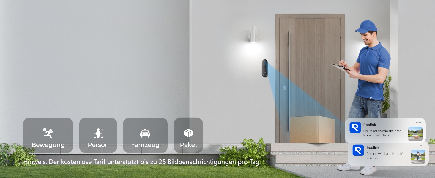 Reolink Video Doorbell Akku-Türklingel mit 1:1-Kamera für Haustüren – Detail 4