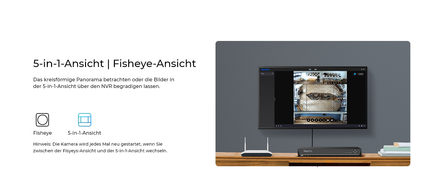 Reolink FE-W WLAN-Fisheye-Kamera Innen mit 360°-Panoramaansicht – Detail 2
