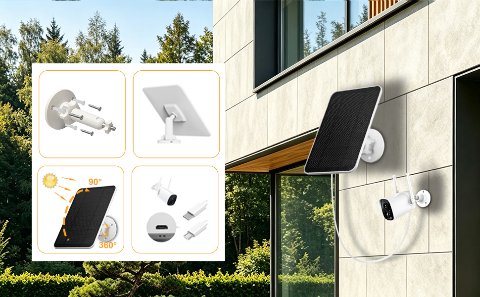 Rhorawill 4 W Solarpanel für Überwachungskamera – Detail 2