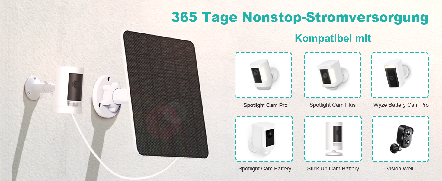 YCTechCam 5 W Solarpanel für Ring Kamera – Detail 2