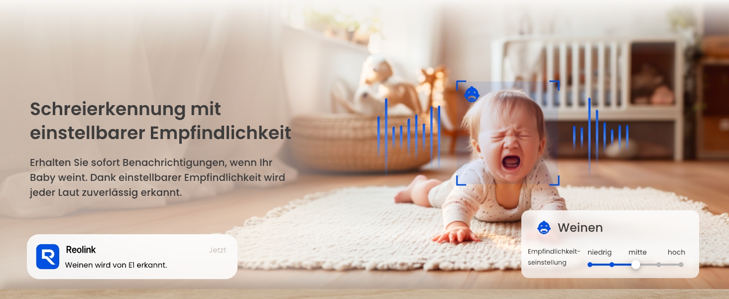 Reolink E1 4MP Innenkamera mit Weinen-Erkennung und 360°-Schwenkbereich – Detail 2
