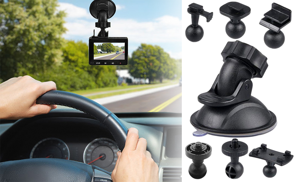 CLKE Saugnapf-Halterung für Dashcam und Navi mit 6 Adaptern – Detail 1