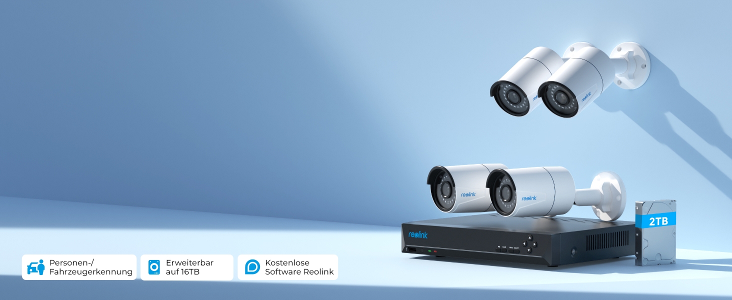Reolink 5MP Überwachungsset mit 4 Bullet-Kameras und NVR – Detail 1