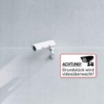 Warnschild Videoüberwachung 30 x 20 cm aus Kunststoff von Gentle North