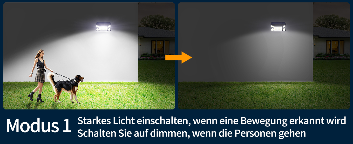 INTELAMP Solarlampe mit Bewegungsmelder, 1300 lm laut Hersteller, integrierter Akku. – Detail 5