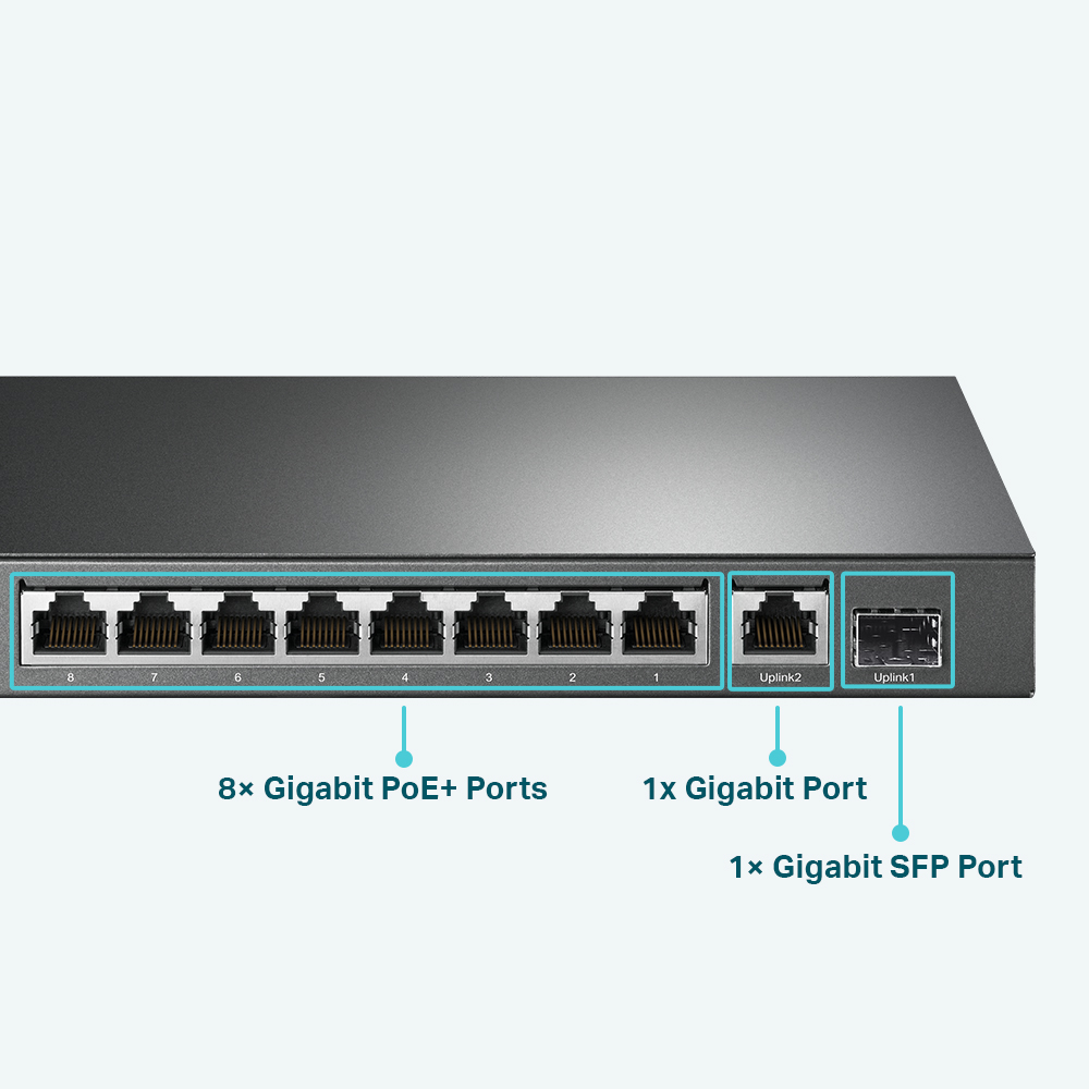 TP-Link TL-SG1210P PoE Switch mit acht PoE+-Ports und einem SFP-Port – Detail 6