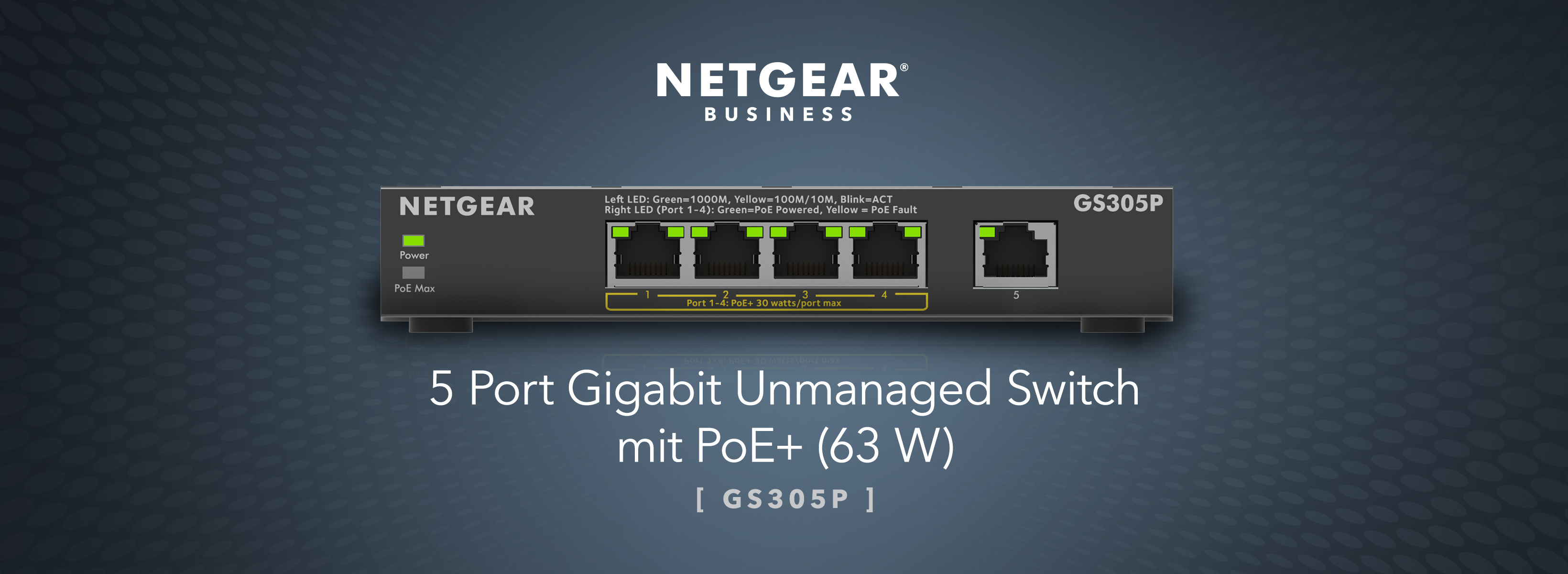 NETGEAR GS305P PoE+ Switch mit 5 Ports – Detail 2