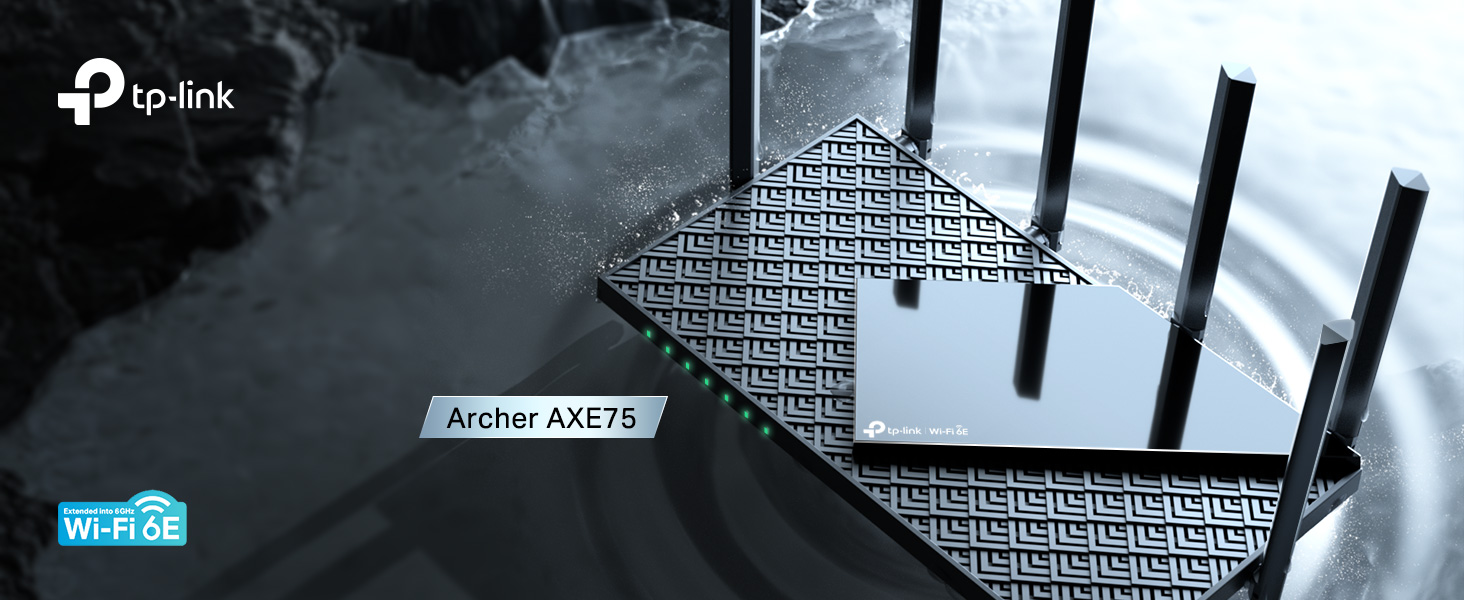 TP-Link Archer AXE75 Wi-Fi 6E WLAN-Router, schwarz – Detail 1