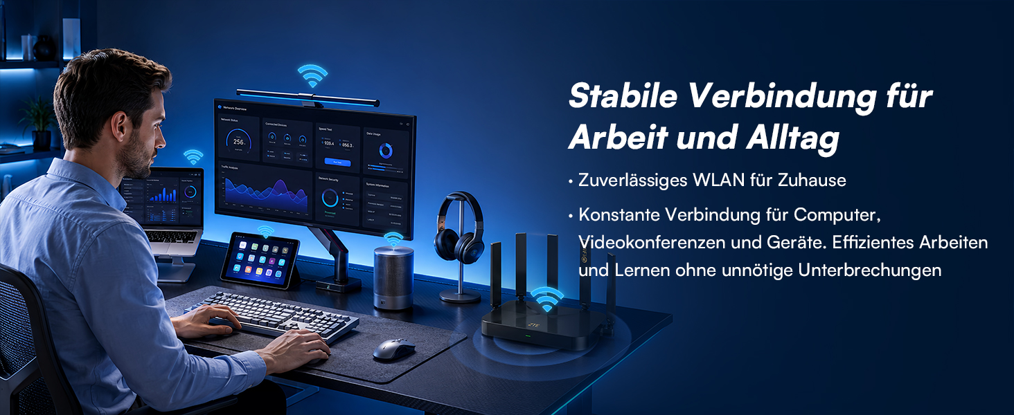 ZTE E2301 AX3000 Wi-Fi 6 WLAN-Router mit fünf Antennen – Detail 7