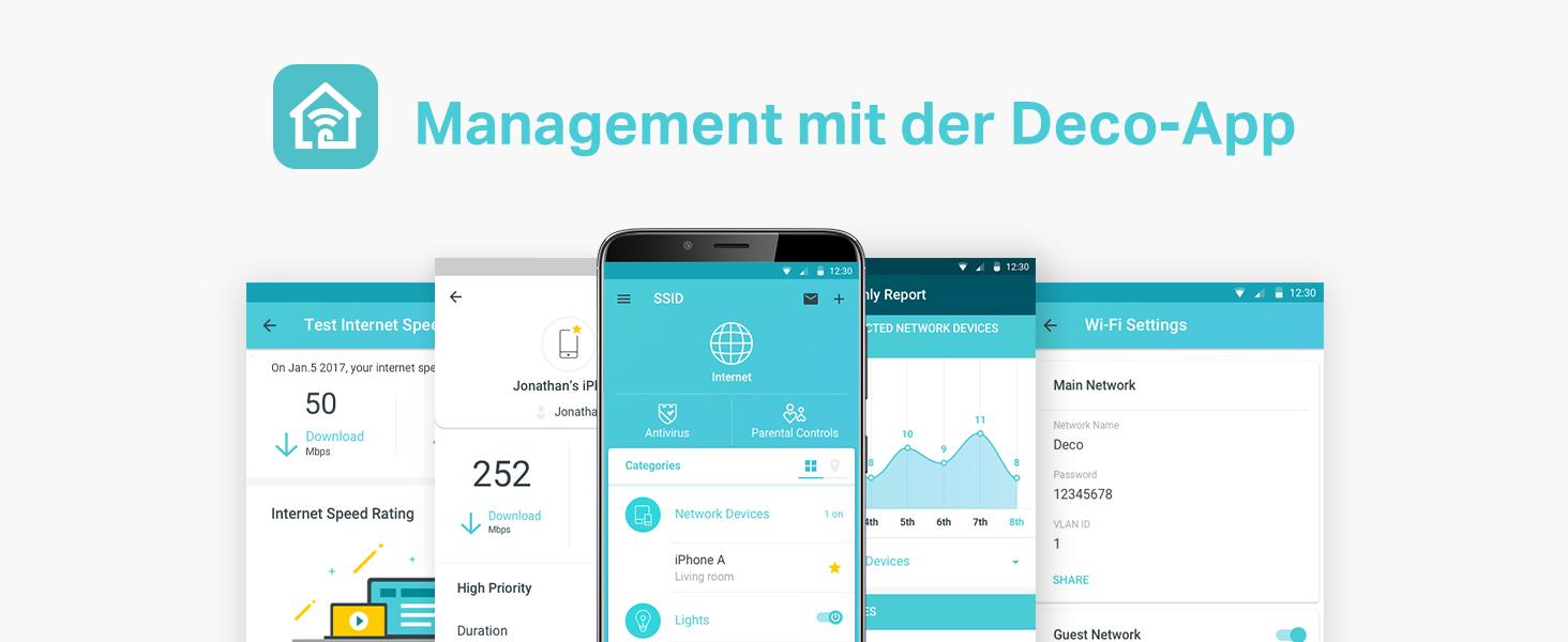 TP-Link Deco XE75 Mesh-WLAN-System mit drei weissen Einheiten – Detail 9