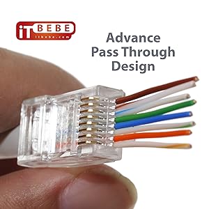 ITBEBE Cat6 RJ45 Pass-Through-Stecker, Produktdetails – Detail 5