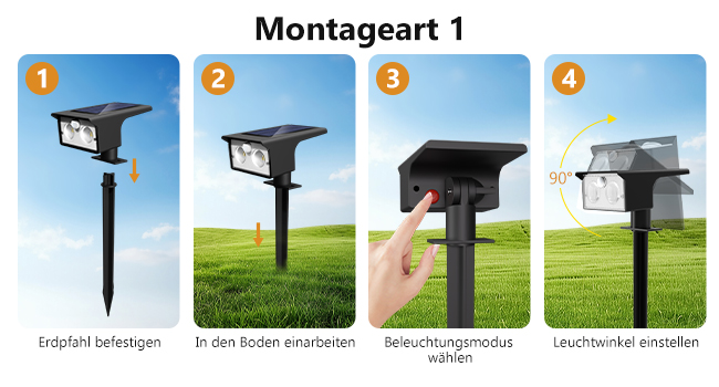 btfarm Solarlampe mit Bewegungsmelder für Aussen – Detail 6