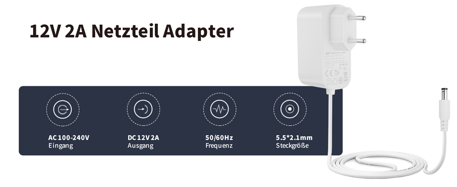 Tonton Netzteil 12 V 2 A 24 W mit DC-Stecker – Detail 1