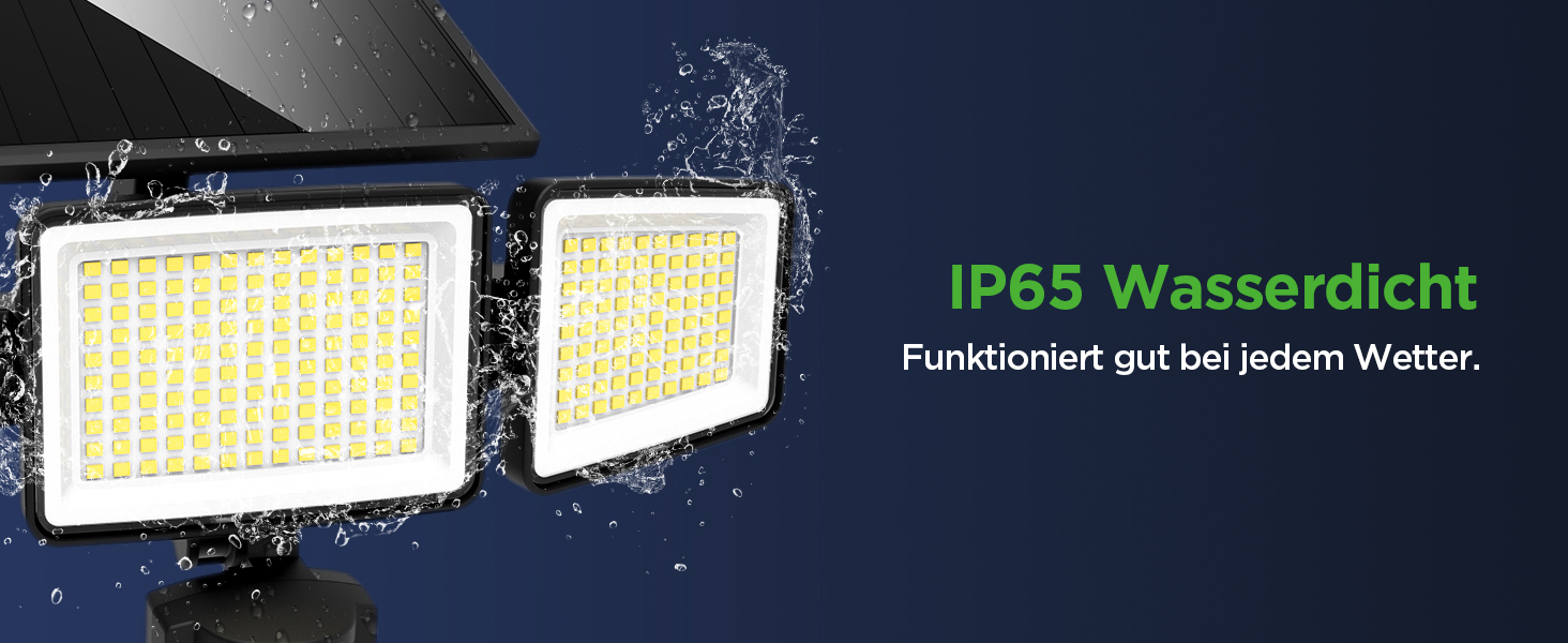 UME Solar-Aussenleuchte mit 302 LEDs und drei Köpfen – Detail 4