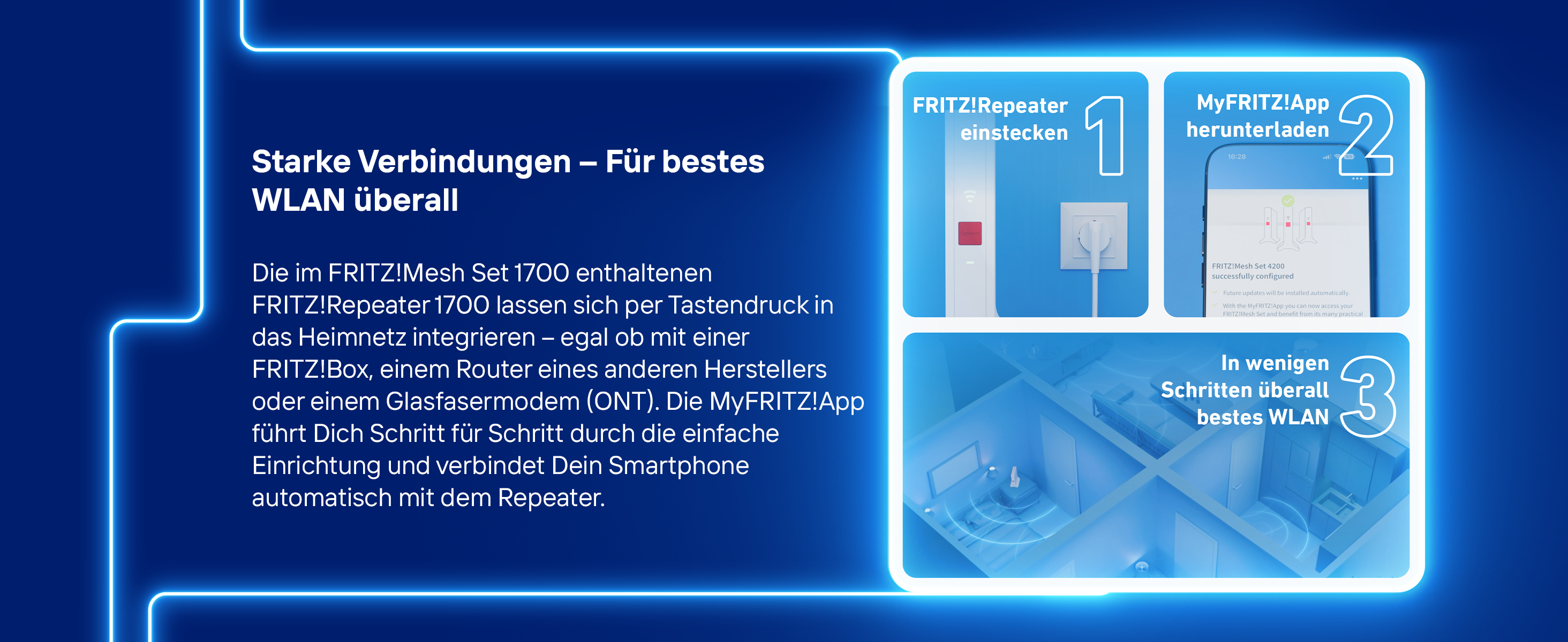 FRITZ! Mesh Set 1700 mit zwei FRITZ!Repeatern 1700 für Wi-Fi 7 – Detail 3