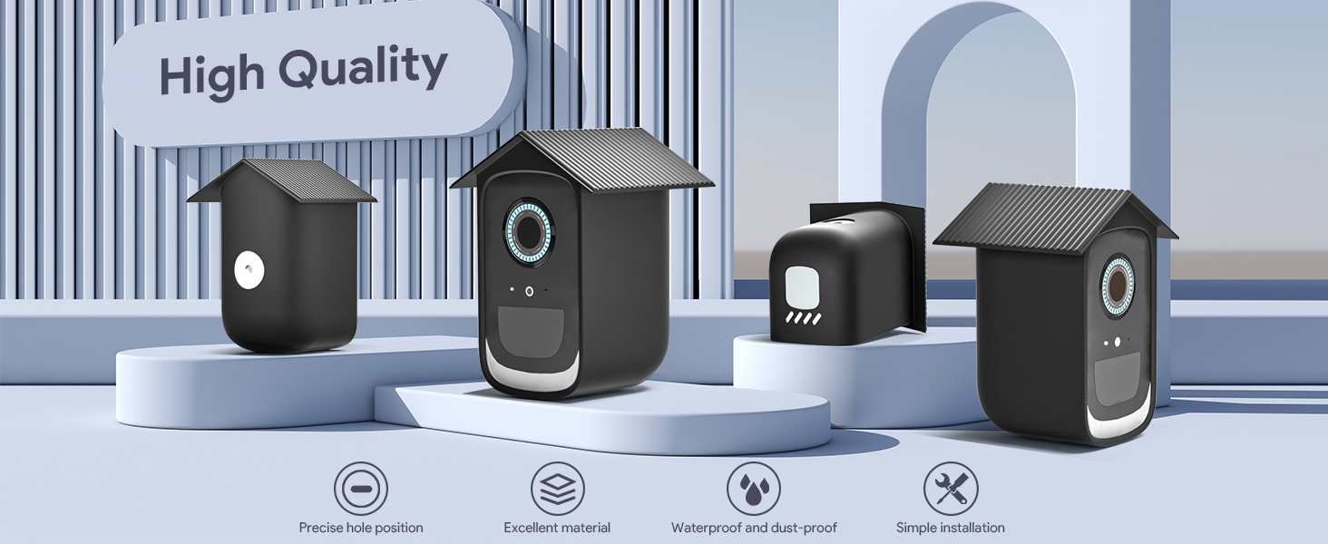 GEFIRE Silikonhülle Schwarz für EufyCam 2C mit Dachdesign – Detail 2