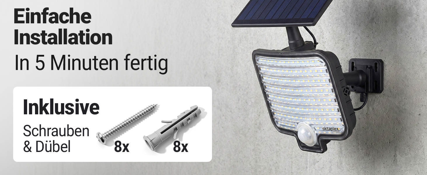 Oktaplex Ede LED Solarstrahler Aussen mit Bewegungsmelder, Anthrazit – Detail 7