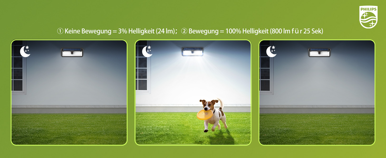 Philips Solarlampe Aussen mit Bewegungsmelder, 258 LEDs, 29,2 cm – Detail 7