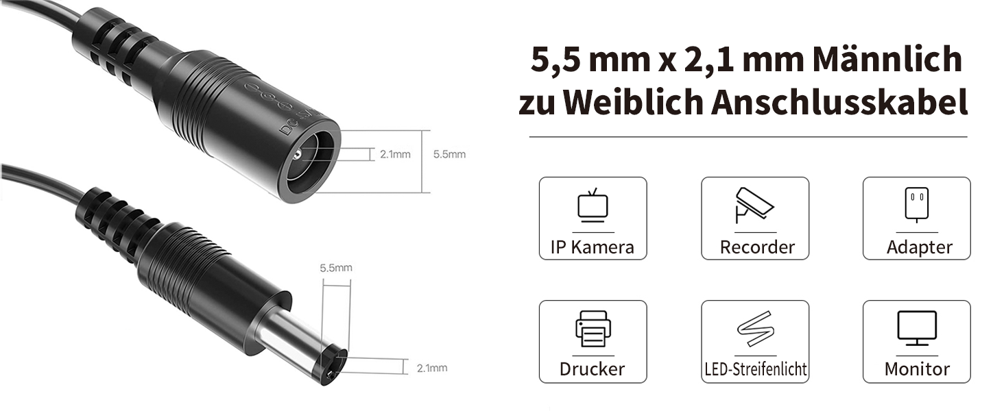 Tonton DC-Verlängerungskabel 5 m 2er-Pack – Detail 2