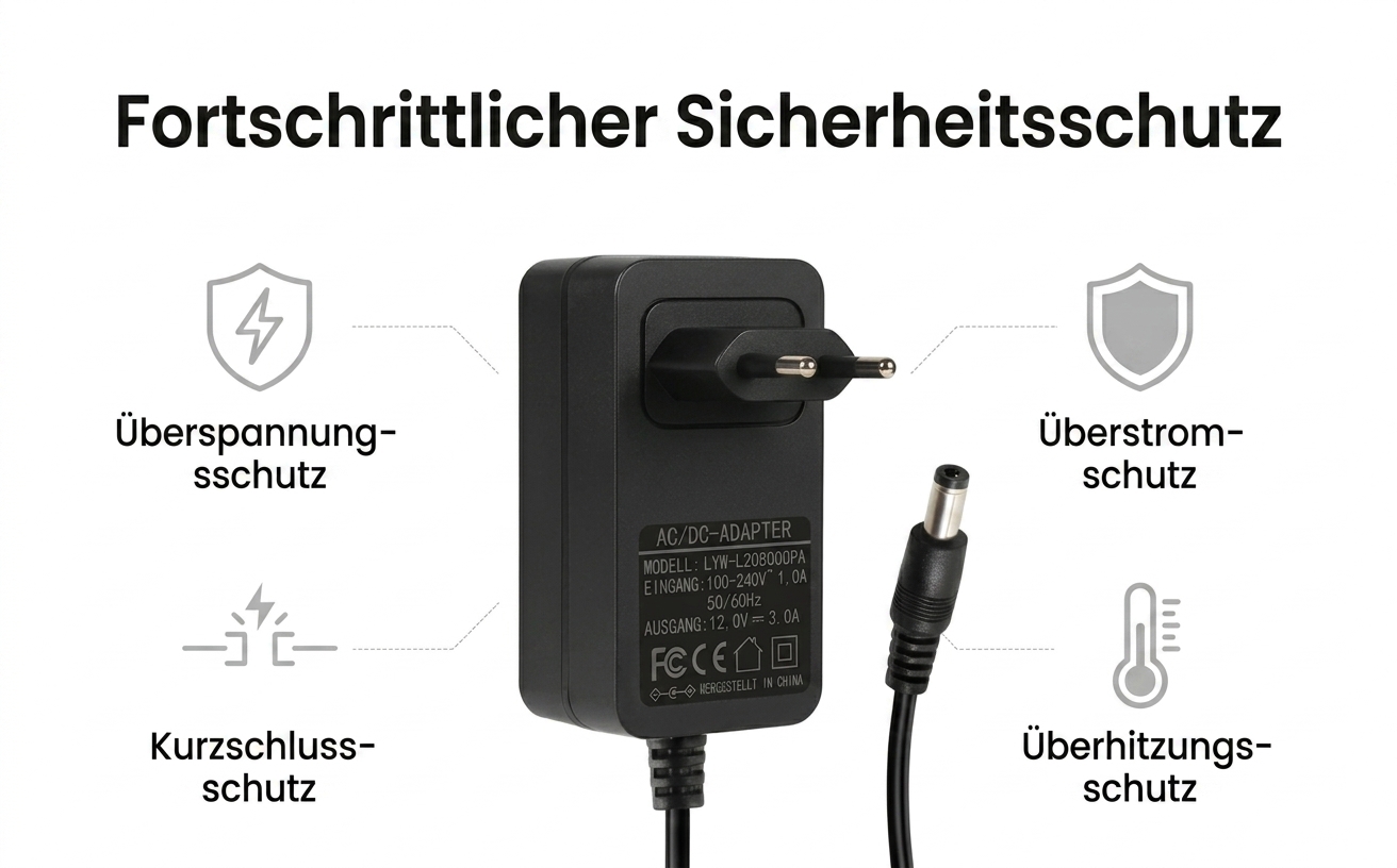 Bpzmm Netzteil 12V 3A 36W mit DC-Stecker 5,5 x 2,5 mm – Detail 6