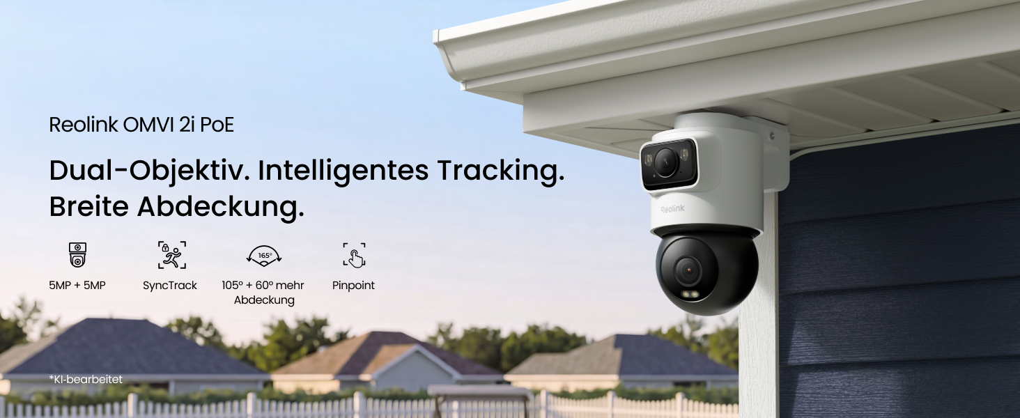 Reolink OMVI 2i PoE Dual-Objektiv-Überwachungskamera für den Aussenbereich – Detail 1