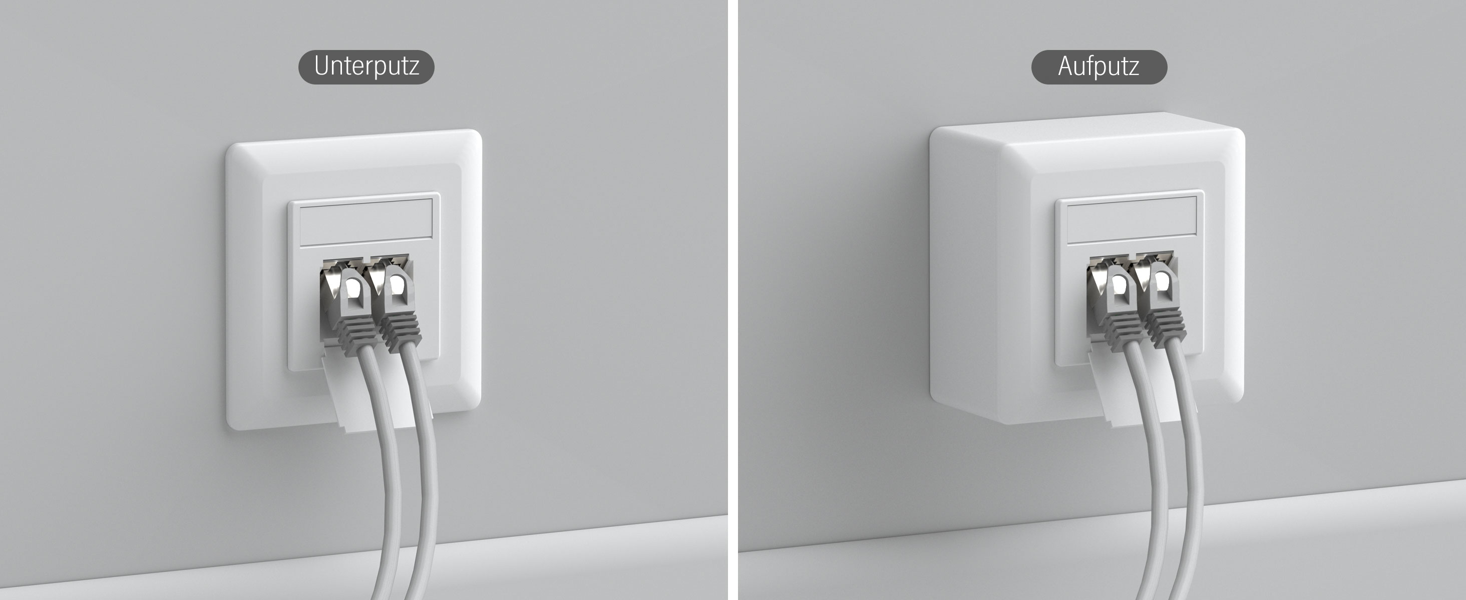 FGB Netzwerkdose CAT6a 2 Port Aufputz Unterputz – Detail 4