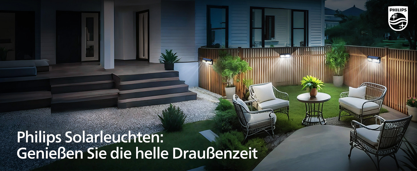 Philips Solarlampe Aussen mit Bewegungsmelder, 258 LEDs, 29,2 cm – Detail 10