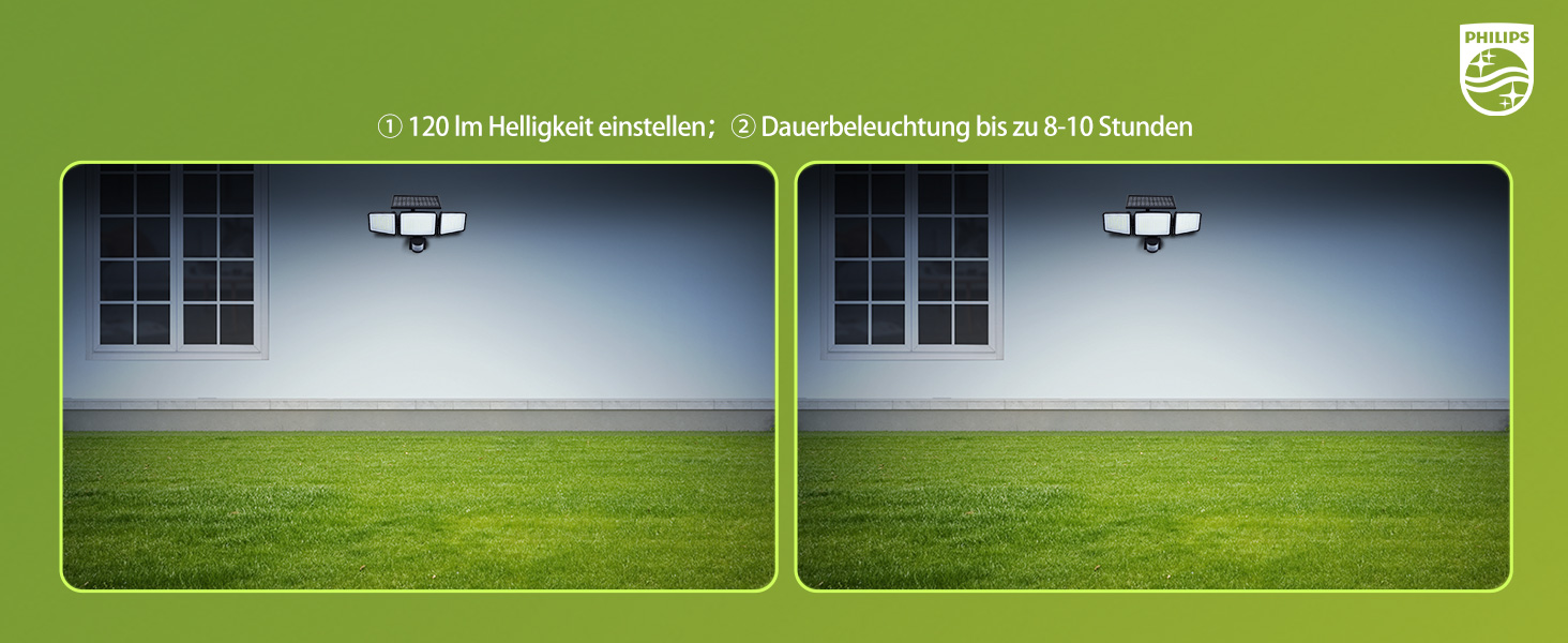 Philips Solarlampe mit 302 LEDs, Bewegungsmelder und drei Köpfen – Detail 6