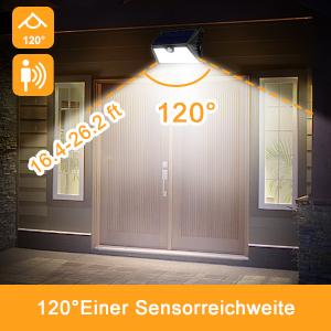 OUILA Solarlampe 185 LED mit Bewegungsmelder und Solarpanel – Detail 2
