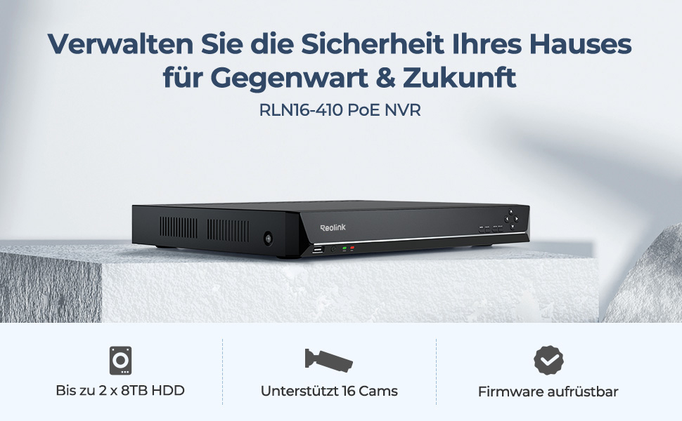 Reolink NVR RLN16-410 16-Kanal PoE Rekorder mit 4 TB Festplatte – Detail 1