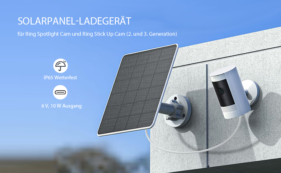 Yunseity Solarpanel für Ring Kamera mit Halterung – Detail 2