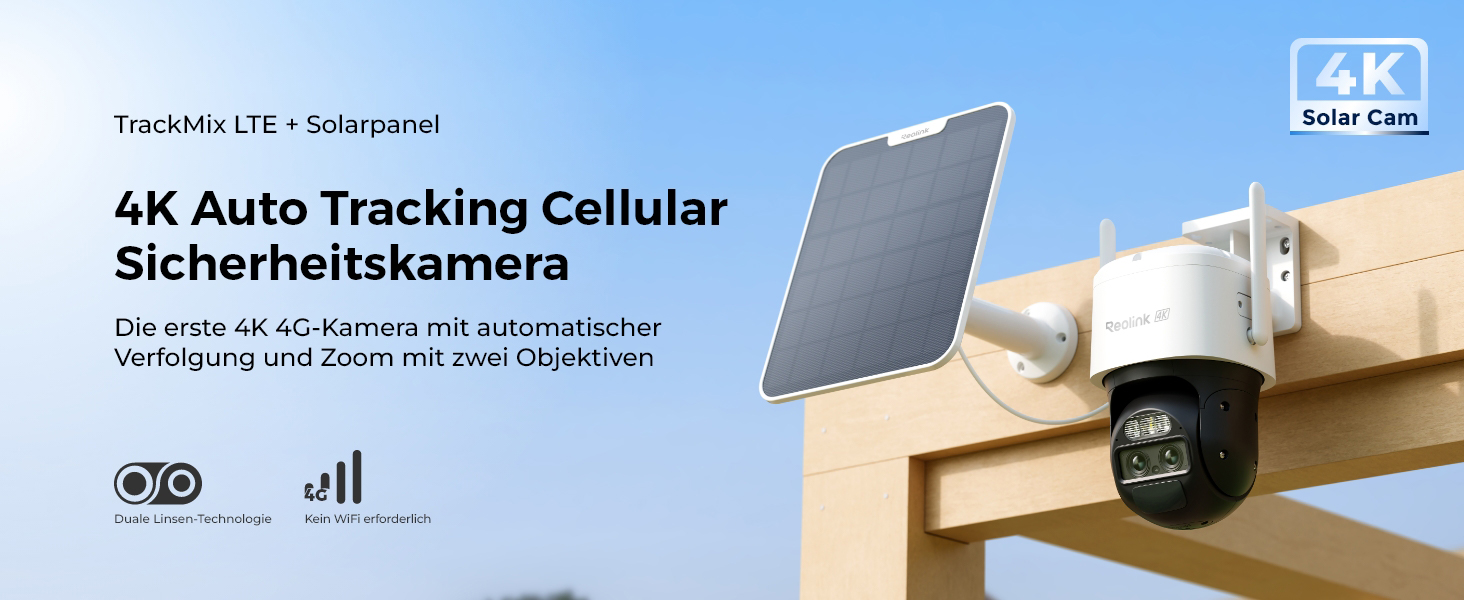 Reolink TrackMix LTE+Solar Panel PTZ-Kamera mit Solarpanel für Aussen – Detail 1