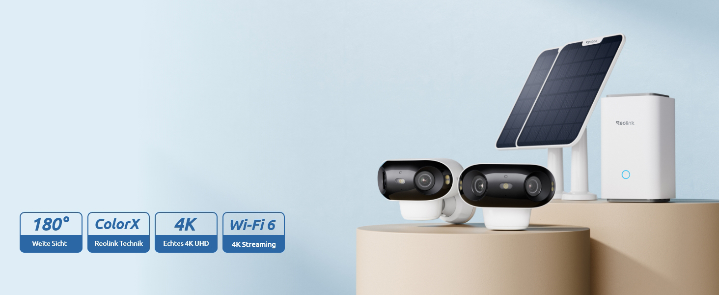 Reolink Home Hub Set mit zwei Argus 4 Pro Solar-Kameras – Detail 1