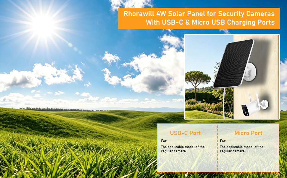 Rhorawill 4 W Solarpanel für Überwachungskamera – Detail 1
