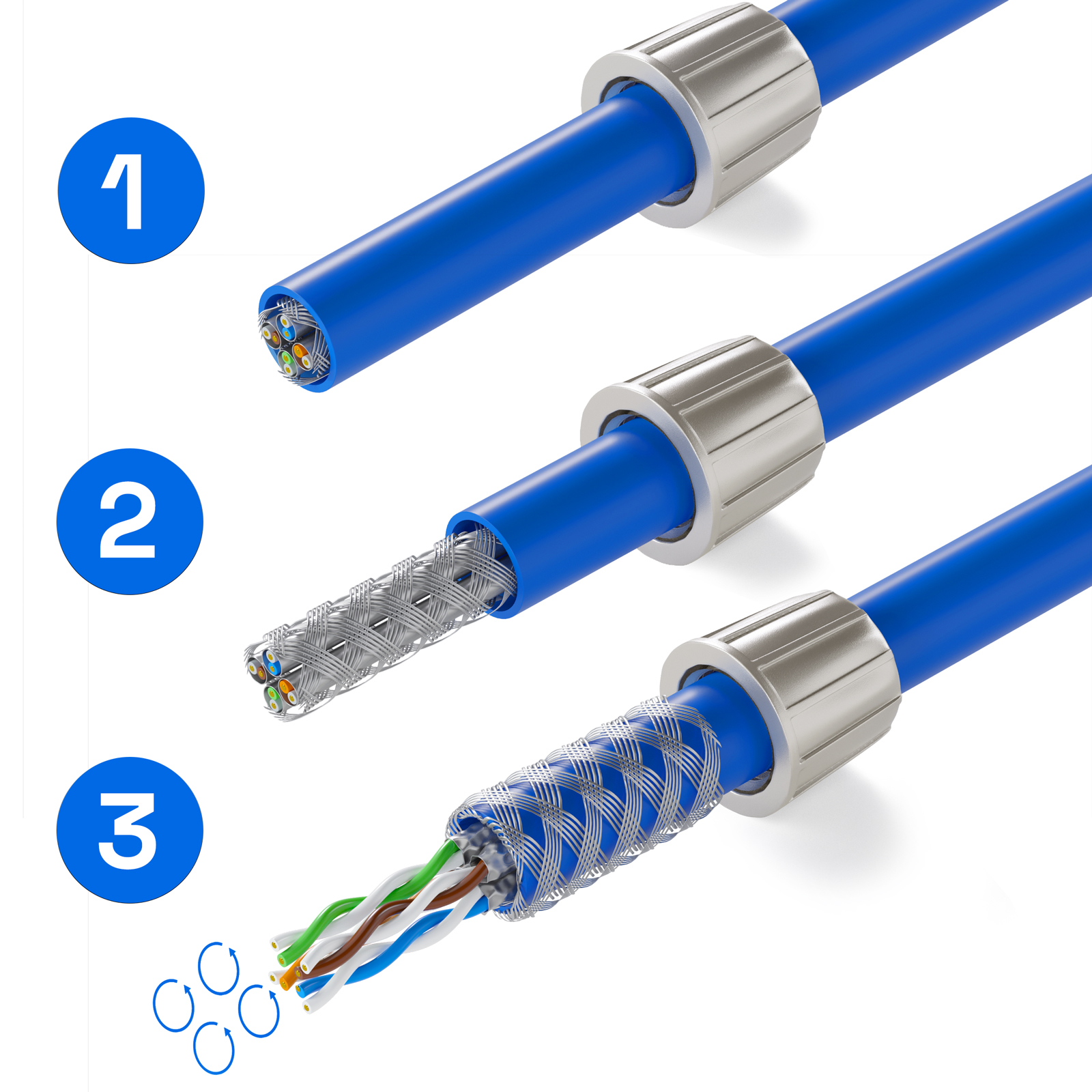 HB-DIGITAL CAT 8 RJ45-Stecker feldkonfektionierbar – Detail 3